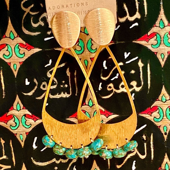 🌺🎉HP🎉🌺 NWT Anthropologie Michaela Turquoise Chandeliers - Picture 15 of 16